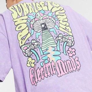 ASOS oversized washed purple men’s graphic tee, M